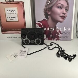 Coach Mini Black Floral Applique Bag